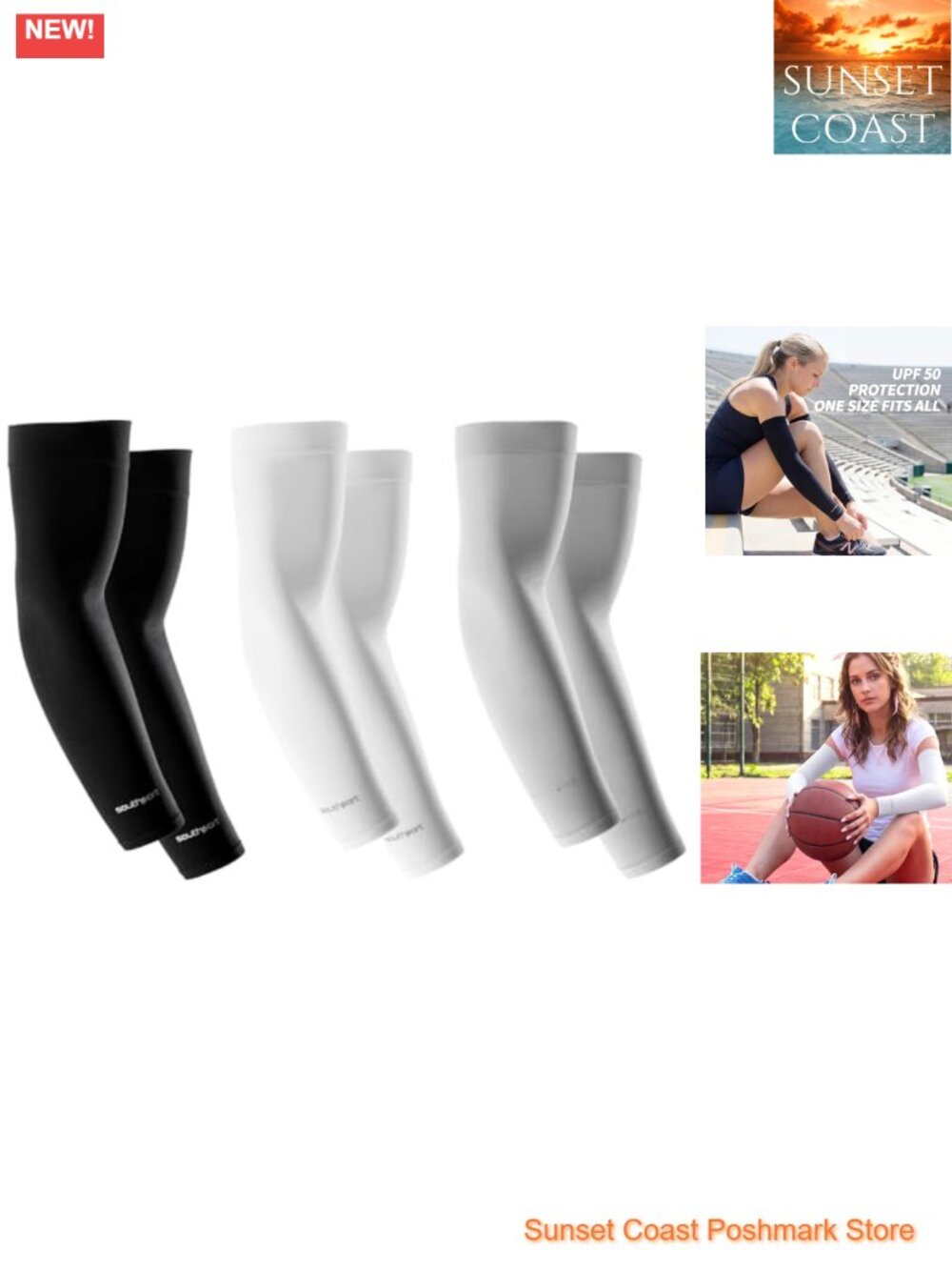 UPF 50+ Cooling Compression Arm Sleeves for Men Women Sun Protection